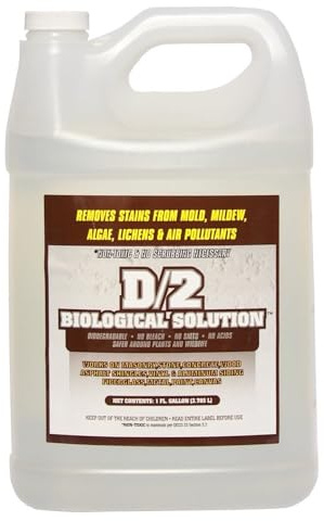 D/2 Biological Solution - Detergente per pietre della Casa Bianca, rimozione di muratura, lapidi, muffe, licheni e alghe, 1 gallone americano