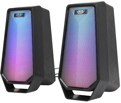 RED5 Zeta Light Up Colour Changing Wired Gaming Speakers USB Powered 3.5 mm Jack