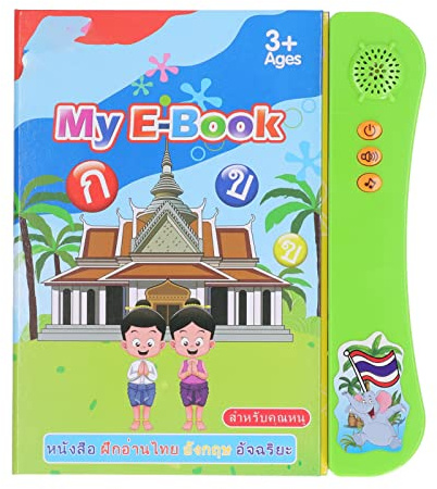 Livre numérique d'apprentissage des Langues, Livre Parlant avec Son Anglais thaïlandais pour l'apprentissage des Mots, éducation préscolaire (Verte)