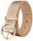 MESHIKAIER 41 * 1.3 Zoll Damen mode PU Leder Gürtel Taillengürtel Hüftgürtel Casual Waist Belt mit Metallisch Schnalle (Golden)