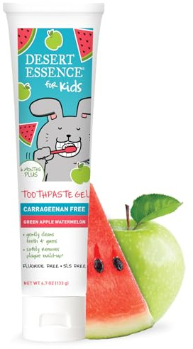DESERT ESSENCE Green Apple Watermelon Toothpaste for Kids, 4.7 OZ