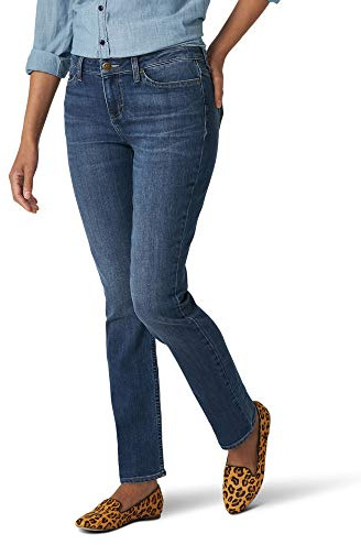 Lee Women's Regular Fit Straight Leg Jean, Seattle (Blue), 18 Long