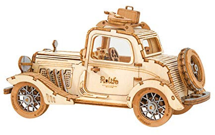 Rolife Erwachsene DIY Retro Modellauto Holzbausätze Oldtimer 3D Puzzle