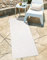 In-& Outdoor Teppich - Läufer 80x250 cm - für Innen-& Außenbereich - Wetterfest Balkon-Teppich, Terrasse, Flur, Küche - Wohnzimmer-Teppiche - Hochtief/ 3D-Effekt - Streifen-Muster in Creme
