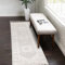 carpet city Teppich-Läufer Flur Boho-Stil Creme - 80x300 cm - Ornamente, Bordüre - Relief-Optik, 3D-Effekt - Cut-&Loop, Sisal - Moderne Fransen-Teppiche Schlafzimmer