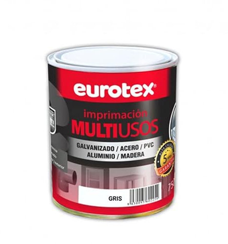 EUROTEX Imprimación Multiusos color gris para Hierros y Acero -750 ml-
