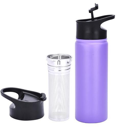 Auxesia Bouteille d'eau avec infuseur à fruits – Gobelet isotherme en acier avec insert infuseur – Infusion de saveur de thé en vrac – Bouteilles de voyage pour boissons chaudes et froides – Eau