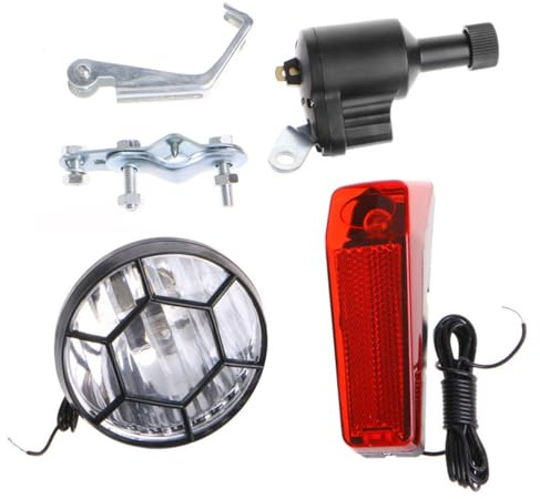 Plastic Motorized Bike Bicycle Friction Generator Dynamo LED Head Tail Light Accessories