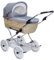 EICHHORN Kinderwagen Weidenkorb - Kinderwagen aus echter Weide, handgeflochten, Korb Natur, Stoff Grau