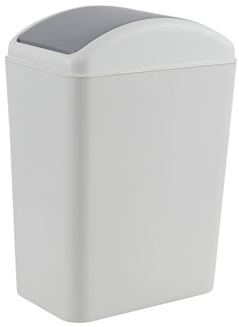 Ysmiltion 20 Litre Kitchen Trash Bin with Swing Lid, Plastic Swing Top Dustbin, 1 Pack