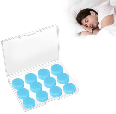 Silikon Ohrstöpsel,Ohrstöpsel Formbar,12 Pcs Geräuschunterdrückung Ohrstöpsel,Ohrstöpsel zum Schwimmen,Gel Ohrstöpsel,Wasserdichte Ohrstöpsel für Schnarchen,Reisen,Konzerten,Arbeiten,Studieren