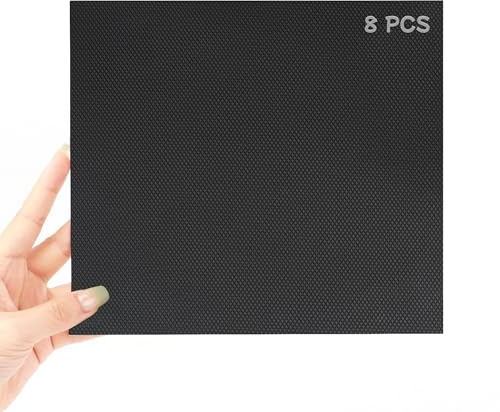 Xfenvs Enhanced Cuttable Rubber Grip Tape, Ultra-Thin Strong Adhesive Non-Slip Tape for Safer Handles and Surfaces - Customizable, Waterproof, and Versatile Anti-Slip Solution (Black, 8 PCS)