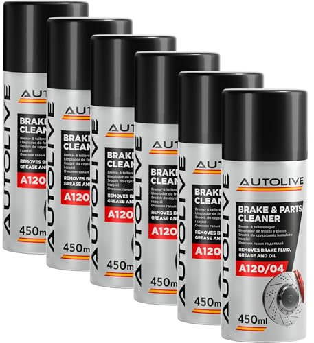 AUTOLIVE GROUP Limpiador de Frenos y Embrague - Brake & Parts Cleaner Pack de 6 - Ayuda a Eliminar Aceites, Grasas, Alquitrán, Resina y Pegamento - No Daña Articulaciones ni Juntas - 450 mL