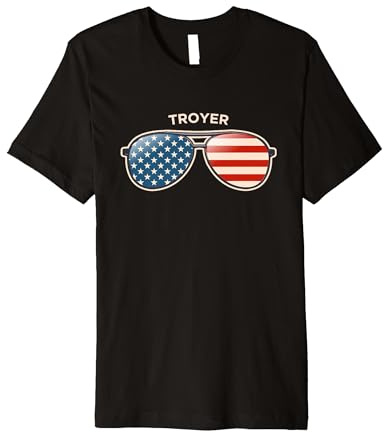 Troyer, MD Vintage US Flag Sunglasses Premium Tri-blend T-Shirt