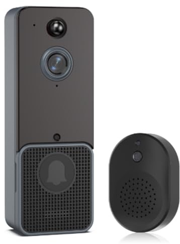 VENEKA Videoportero WiFi con cables, cámara para timbre PIR, detección humana, almacenamiento en la nube, timbre para puerta exterior, interfono Smart Home (con)