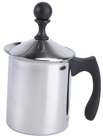 Cabilock Manual Milk Frother Hand Pump Stainless Steel Milk Foaming Maker for Cappuccino Home Use