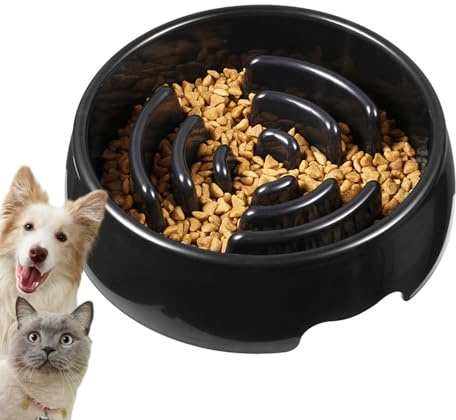 Fabricante De Perros Interactivos - Cuenco De Alimentación Lenta con Diseño En Plato De Alimentos De Seguro | Fomenta La Alimentación Atenta para Perros De Todos