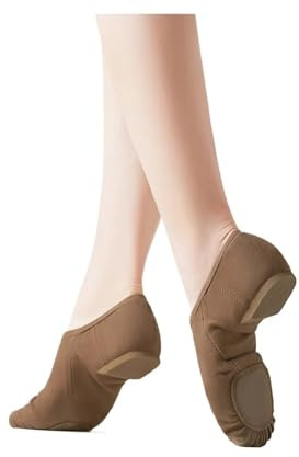 WJLYDM Chaussures de Danse Jazz Extensibles Marron Tan Noir Semelle antidérapante Chaussures Adultes Baskets for Filles Femmes(Brown,44)