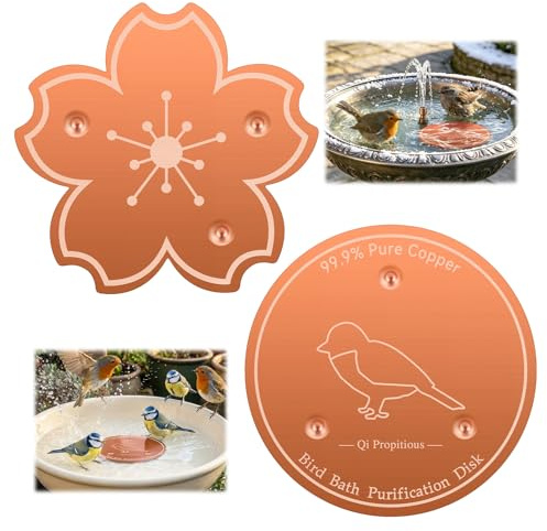 Lot de 2 disques en cuivre pour bain d'oiseaux, plateau en cuivre avec support à 3 points | Lot de 2 disques en cuivre pour bain d'oiseaux, plateau en cuivre avec support à 3 points