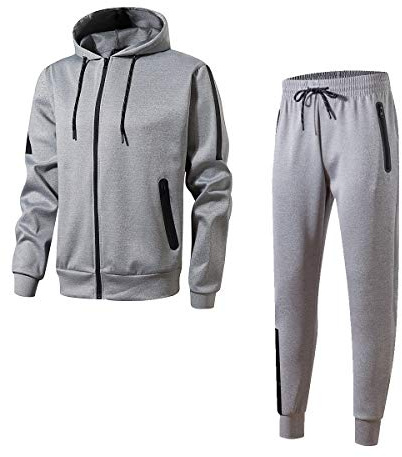 URBEX Sweat Suits Men Tracksuits Sweatsuits for Men 2 Piece Set Casual Athletic Jogging Warm Up Full Zip Sets(LG-L)