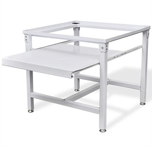 yorten Untergestell Waschmaschinenuntergestell Sockel Podest mit Ausziehregal Erh?Hung für Waschmaschine und Trockner Wei? 63 x 54 x 51 cm