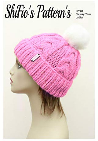 Knitting Pattern for Ladies Hat, Ladies Hat Knitting Pattern, Women’s Cable Hat Knitting Pattern, Adult Cable Hat Pattern, Chunky Yarn Knitting Pattern, KP504