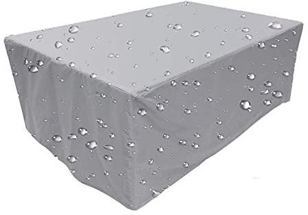 Abdeckung für Gartenmöbel,Alle Größen,Abdeckhaube für Gartenmöbel und für rechteckige Sitzgarnituren,Regenschutz und Staubfest, Anti-UV, Schwerlast 300D -Oxford Gewebe,100x100x75cm-Silber grau