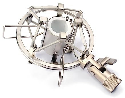 Alnicov Universal Metal Microphone Shock Mount for 21MM Diameter Condenser Microphone Silver