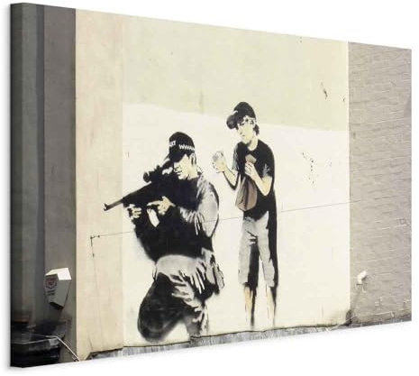 artgeist Acoustic Canvas Wall Art Print Banksy 35x24 in - 1pcs Picture with Acoustic Foam Sound Print Artwork Room Acoustics Soundproofing i-C-0020-b-a