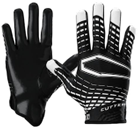 Cutters Football Wide Receiver Gloves. Rev 5.0 Ultra Grip No Slip. Adult (1 Pair)