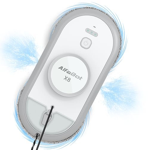 AlfaBot X8 Fensterputzroboter, Elektrischer fensterroboter Window Cleaner Robot, Automatischer Wassersprüher, 50ml Wassertank