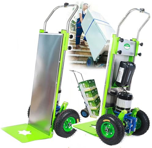 SATSAT Powered Stair Climbing Hand Truck, Electric Stair Climbing Trolley, Maximum Load 220kg Labor-Saving Sack Truck, 800 W Brushless Motor, Pluggable Lithium Battery, Stepless Speed Regulation