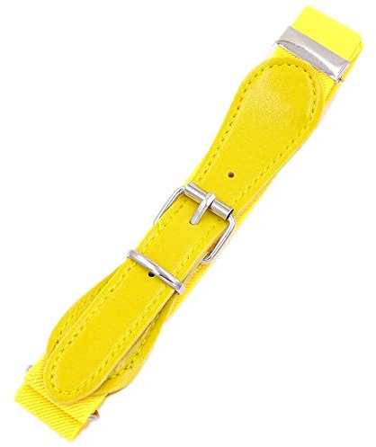 Blausky Kinder Gürtel,Einstellbarer Gürtel,Geflochtener Elastischer Gürtel,Unisex Kindergürtel,Stoffgürtel mit Metallschnalle,Verstellbare Stretchgürtel,für Jungen mädchen,2.5 cm Breit,Gelb