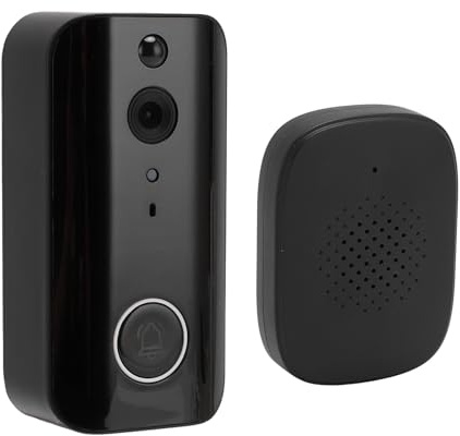 1080P Trådlös Dörrklockakamera med Ringsignal, 2,4G WiFi Videodörrklockakamera med Röstväxlare, Rörelsedetektering, Mörkerseende, 2-vägsljud, Lång Batteritid