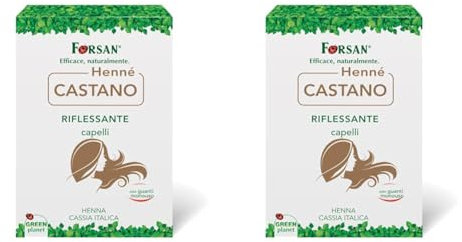 Matt, Hennè Castano, Riflessante Capelli a Base di Henna e Cassia Italica, 100% Naturale, Rafforza i Capelli, Utile per Coprire i Capelli Bianchi, 2 Buste Monodose da 50 g (Confezione da 2)