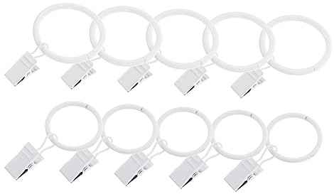 ULDIGI 20pcs Shower Curtain Clip Strong Curtain Hooks Smooth Ring Clamp for Bath Home Decor
