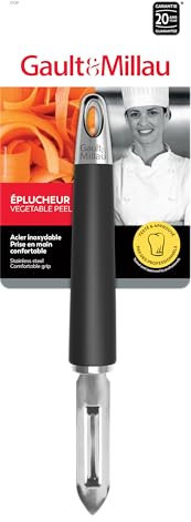 GAULT&MILLAU - Pelapatate - Lama affilata per una facile sbucciatura - Presa ergonomica e confortevole - Ideale per frutta e verdura - Confezione da 1, La Collezione Inox Spazzolato