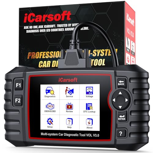 iCarsoft Vol V3.0 OBD2 Auto Diagnostica per Volvo/Saab, Diagnosi Auto Professionale in Italiano per Tutti i Sistemi, 39 Funzioni di Ripristino, Test Bidirezionale, Auto Vin, Aggiornamento a Vita