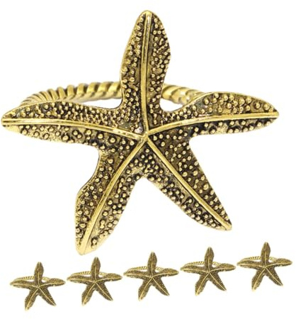 Mikinona 6 Piezas Servilleteros Elegantes con Diseño de de Mar Anillos de Servilleta de Aleación para Decoración de Bodas Cumpleaños y Reuniones Veraniegas