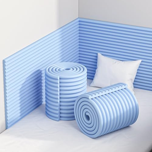 Genérico Paneles De Pared Acolchados para Habitaciones Infantiles -Cojín De Pared 3D De 2m, Autoadhesivo,Anticolisión De 1,2cm Grosor, Aislante Térmico Y Térmico para Dormitorios,Azul,20cmx200cm 2pcs