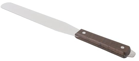 LiebeWH Rak Glasyrspatel, Tårtspad Av Rostfritt Stål med Handtag Av bokträ, Professionellt Köksredskap för Dessertdekoration 12 Tum (10 tum)