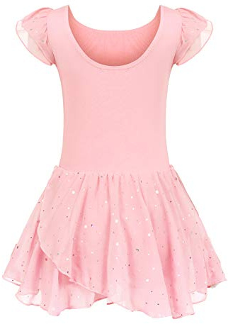 trudge niñas Ropa de Ballet Vestido de Ballet niñas Manga Corta Ballet de algodón Leotardo Traje de Ballet Vestido de Baile Cuerpo de Baile con Falda tutú