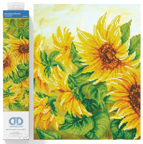 Diamond Dotz DD10-023 Sonnenblumen, ca. 57 x 41 cm groß, Diamond Painting, Malen mit Diamanten, funkelndes Bild zum Selbstgestalten, für Kinder und Erwachsene