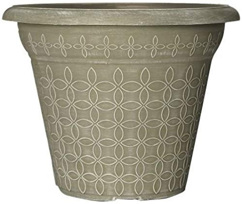 Muddy Hands Decorative Small Large Plant Pot Outdoor Garden Flower Herb Tree Round Plastic Planter (32.5 Litre, Taupe)