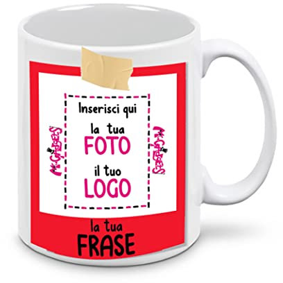 Mr. Gadgets Tazza Personalizzata in Ceramica con Foto e Testo – Cornice Stile Istantanea Vintage – Idea Regalo Unica per Amici, Famiglia e Occasioni Speciali (Mod.6)