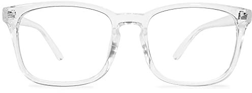 MAGIMODAC Blaulichtfilter Lesebrille eckig Damen Herren Anti Blaues Licht Lesebrillen Sehhilfe Brille Computer-Lesebrillen mit Sehstärke (Transparent, 2.00)