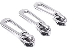 Goyunwell #5 Zipper Pulls Metal Zipper Head Pull Slider for Nylon Zippers Bulk 40pcs Replacement for Purse and Bag Tent Handbag Craft Sewing Silver