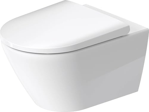 WC mural Duravit D-Neo, chasse deau basse, sans rebord, sortie horizontale, Durafix, 370x540x400mm, 257709, Couleur: Blanc