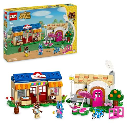 LEGO Animal Crossing Nooks Laden und Sophies Haus Set, kreatives Spielzeug für Kinder mit 2 Mini-Figuren aus der Videospielreihe, Geschenk für Mädchen und Jungen ab 7 Jahren 77050