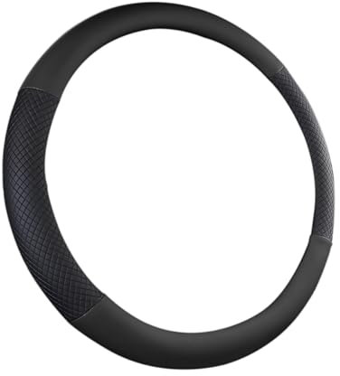 JNNJ Coprivolante Auto, Microfibra Antiscivolo Traspirante Durevole Coprivolante, Coprivolante in Pelle Microfibra, Copri Volante Antiscivolo Traspirante Durevole,Custodia Volante Auto(Nero)